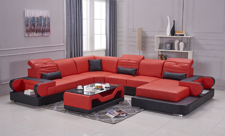 Gainsworth-U- Leather Lounge Set